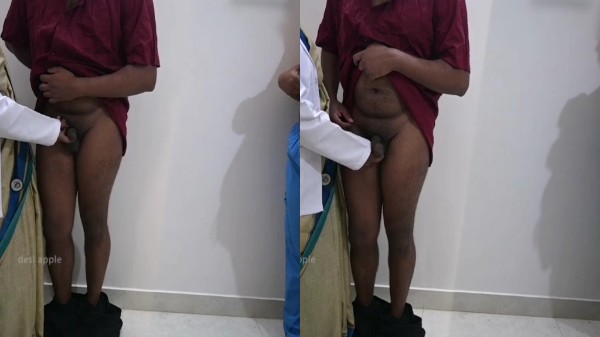 Big melon boobs doctor gives handjob to black dick