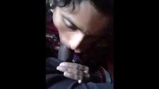 Dusky girl sucking a dick inside car