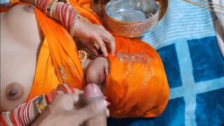 Marathi shy women was sucking her husband black dick