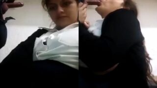 Beautiful girl gives a rough blowjob with her professor cock