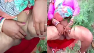 Floral saree aunty enjoy hardcore sex in the outdoor