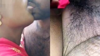 Hairy pussy Tamil aunty kisses and fucks with her husband